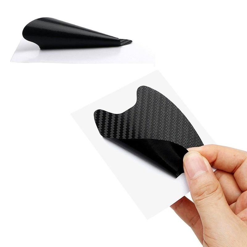 Bộ 4 Miếng Dán Bảo Vệ Tay Cầm Cửa Xe Hơi Chống Trầy Xước Chất Liệu Sợi Carbon Màu Trắng