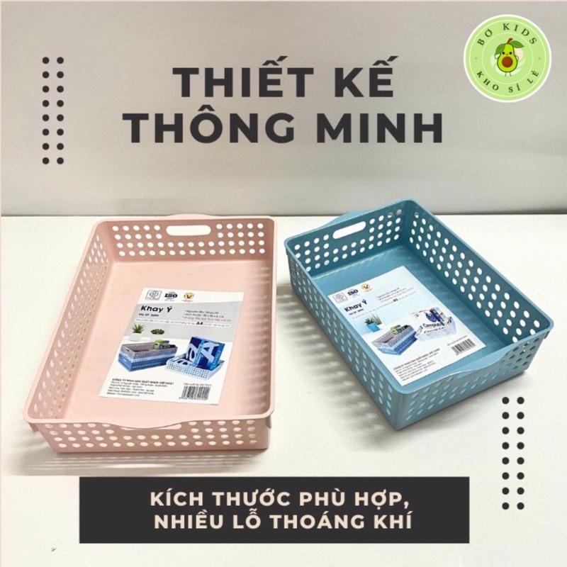 Khay nhựa chữ nhật, rổ nhựa B5, A4 Việt Nhật (NO 5694 , 5695 )đựng tài liệu, đồ dùng văn phòng, học tập nhỏ gọn tiện lợi