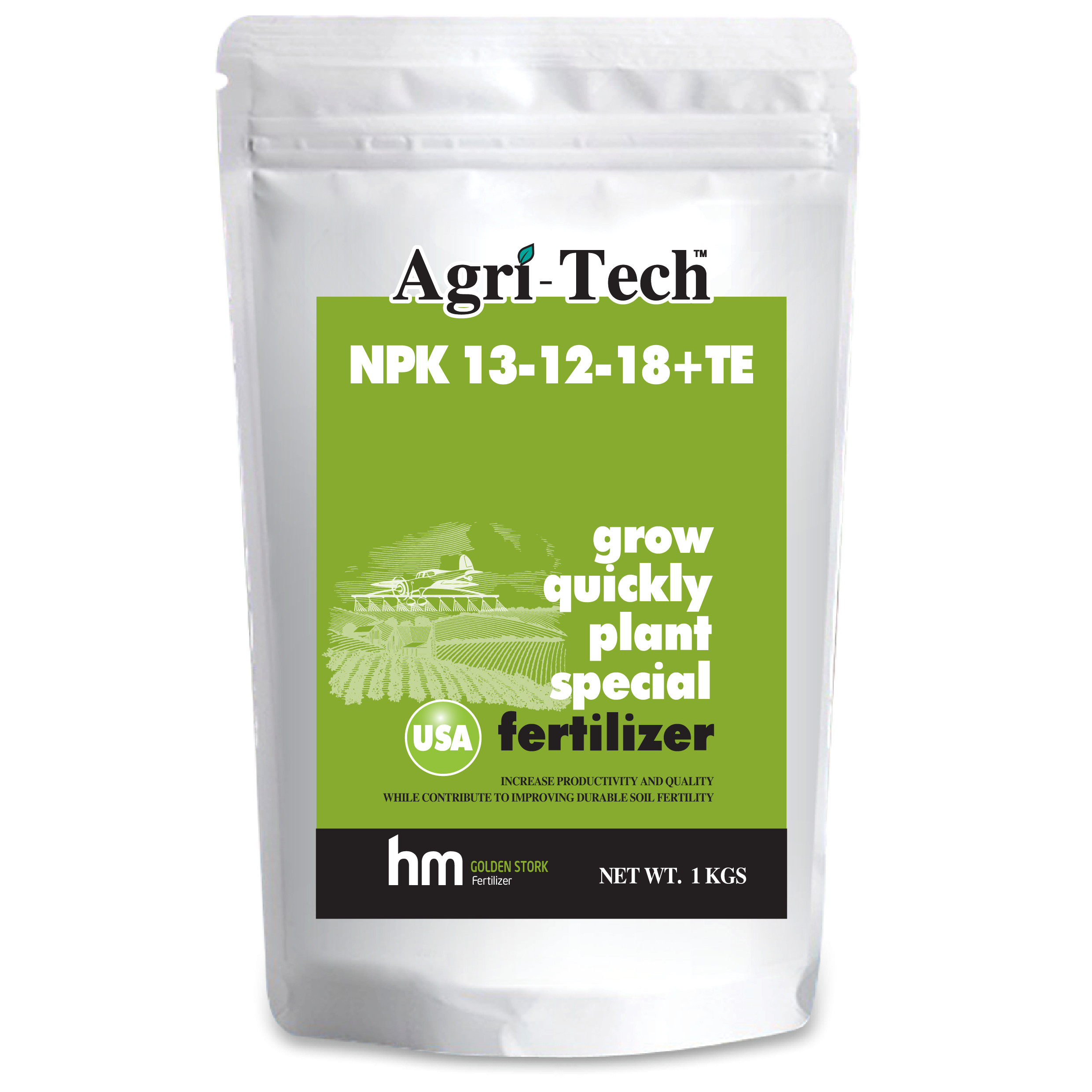 Phân bón Agri-Tech NPK 13-12-18+TE 1Kg