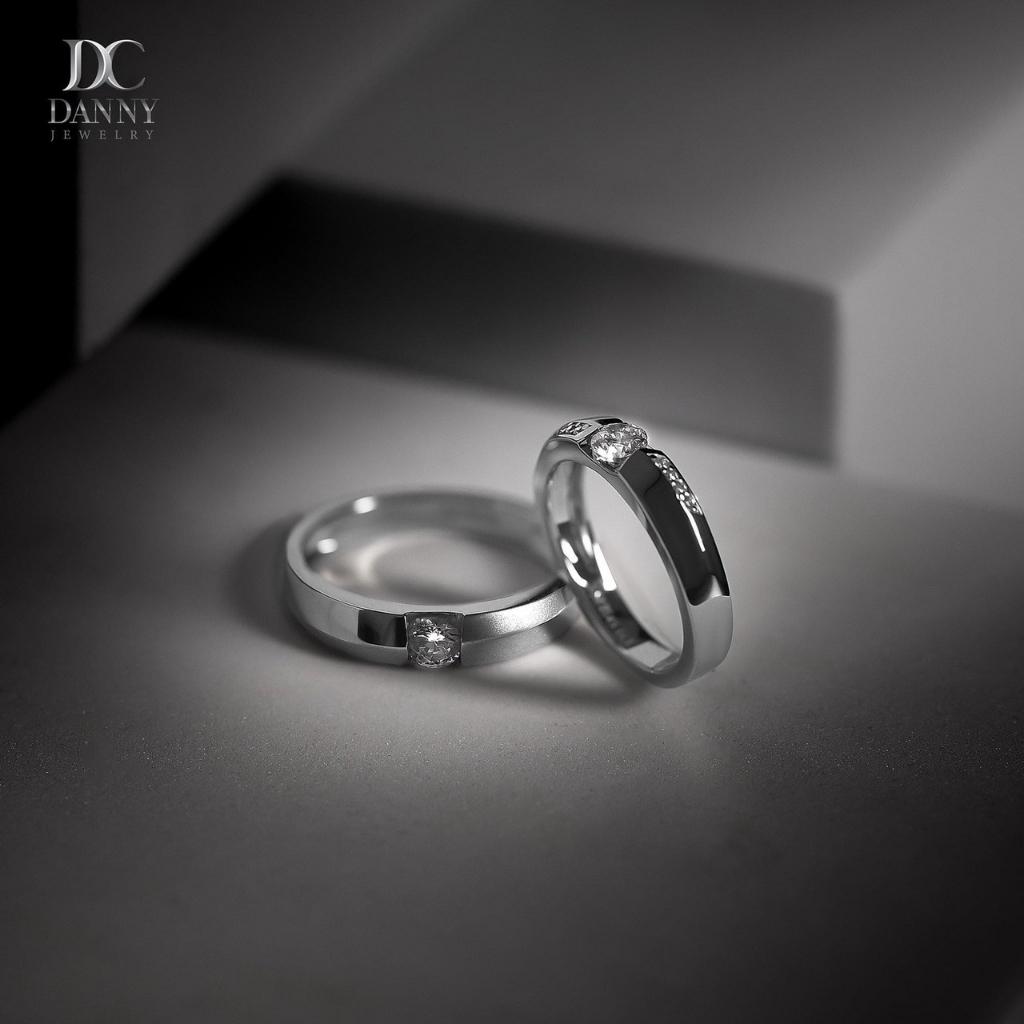 Nhẫn Đôi Danny Jewelry Bạc 925 Đính Đá CZ Xi Rhodium N0088/N0086
