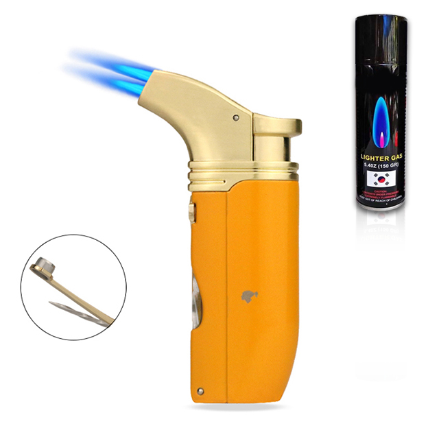 Hộp Qụet Bật Lửa Khò 2 Tia kiêm Bộ Dụng Cụ Đa Năng Tiện Lợi COB-422 Đẹp Độc Lạ + Tặng Bình Gas Chuyên Dụng Cho Bật Lửa