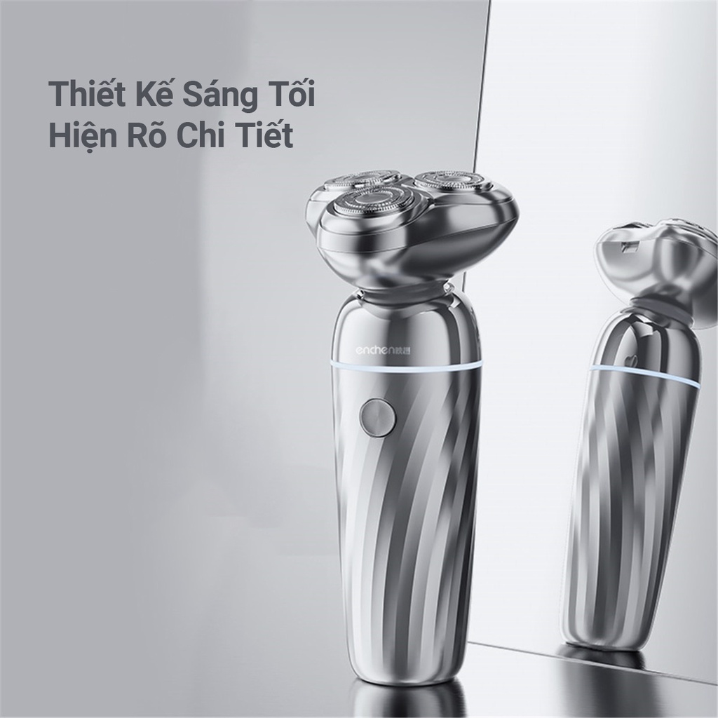 Máy Cạo Râu Enchen X7 Silver Hệ Thống EMS Thông Minh Kháng Nước IPX7 - Hàng nhập khẩu