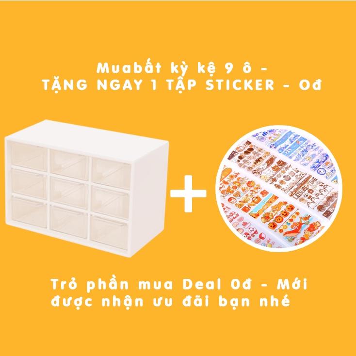 Tủ Kệ Mini 9 ngăn Siêu Tiện Lợi Đựng Phụ Kiện Văn Phòng Phẩm- Ong Mặt Bự