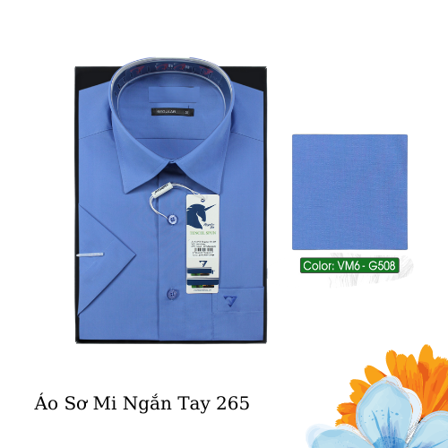 Áo Sơ Mi Ngắn Tay Trơn Màu Vạt Bầu Form Regular 265