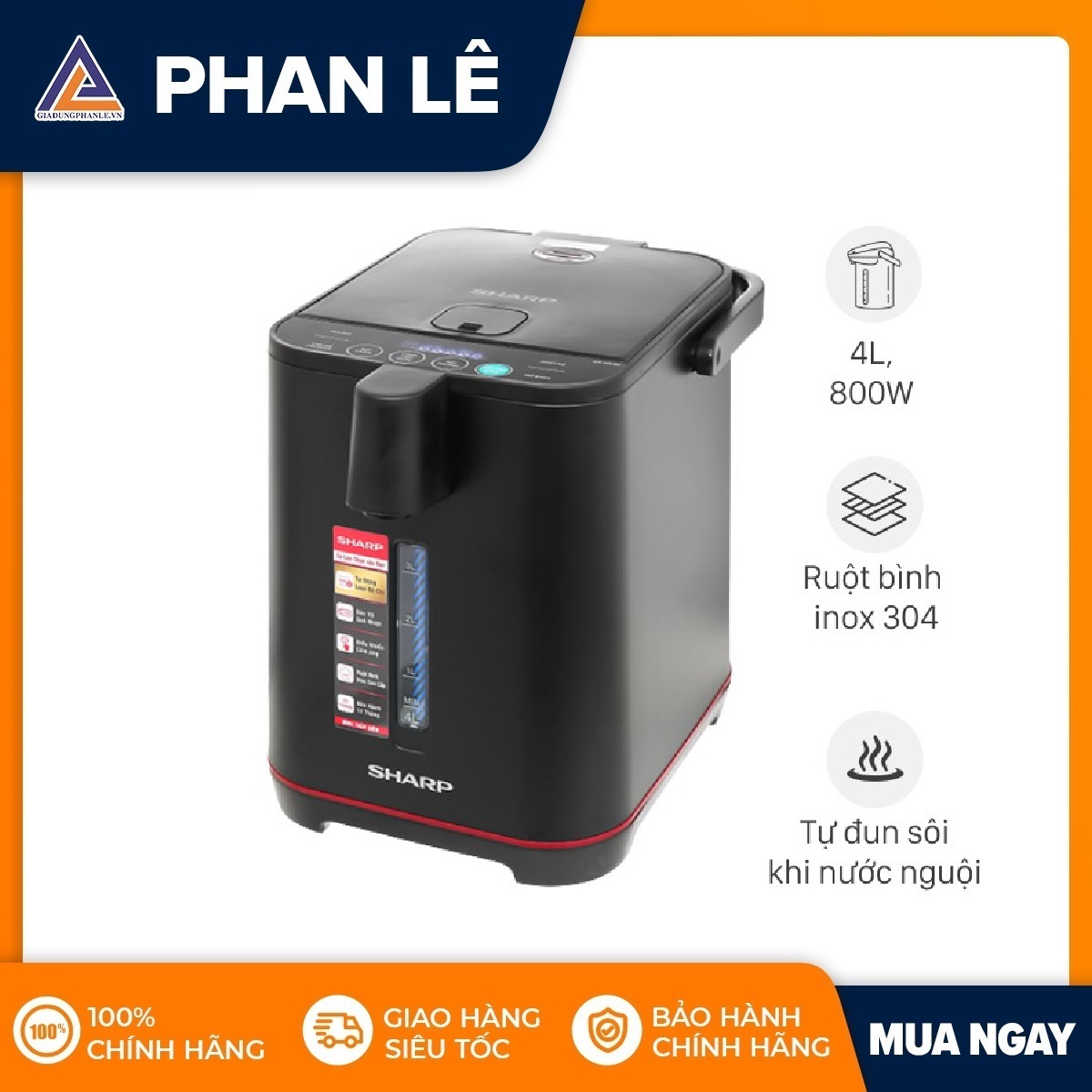 Bình thủy điện Sharp KP-40EBV-BK/WH/ST 4 lít - Hàng chính hãng