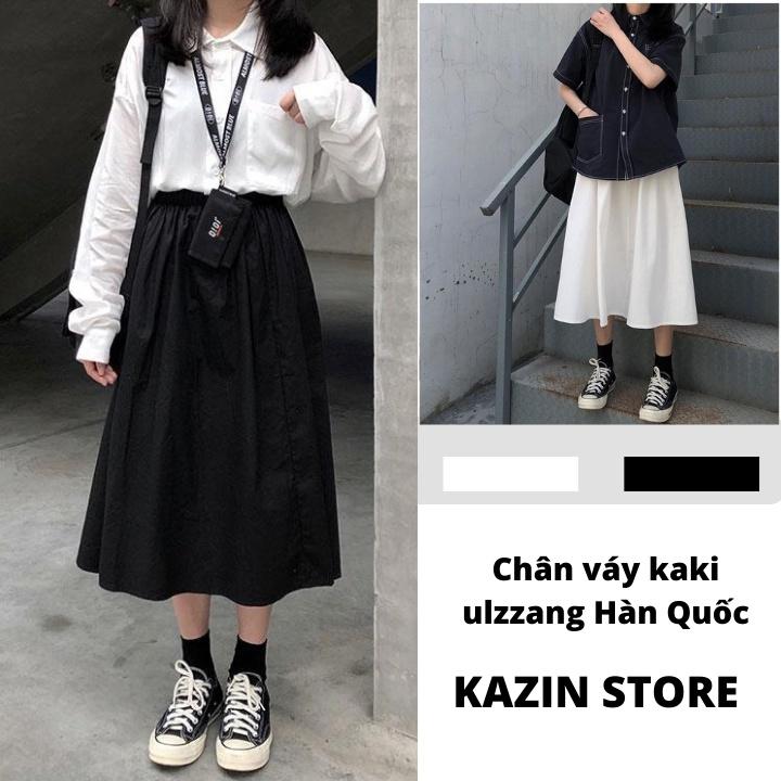 Chân váy kaki ulzzang Hàn Quốc - Kazin Store CV03