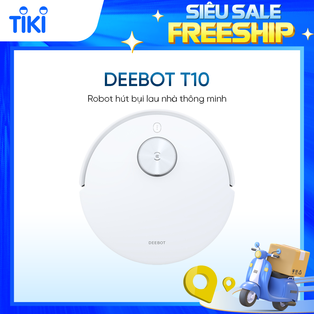 Robot hút bụi lau nhà Ecovacs Deebot T10_Lực hút 3000 Pa _Hàng chính hãng_Bản Quốc tế