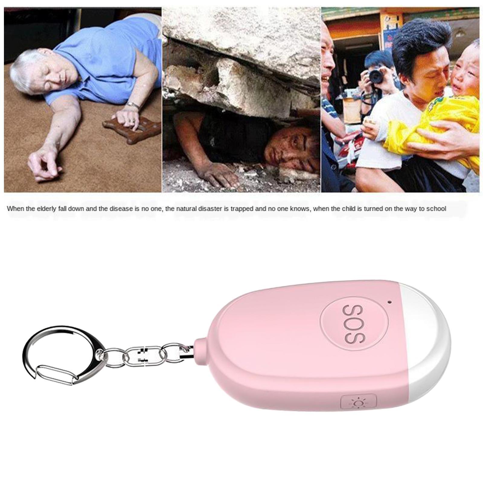 2X Mini 130DB Personal Alarm Security Alert Charging for Women Elderly Kids pink