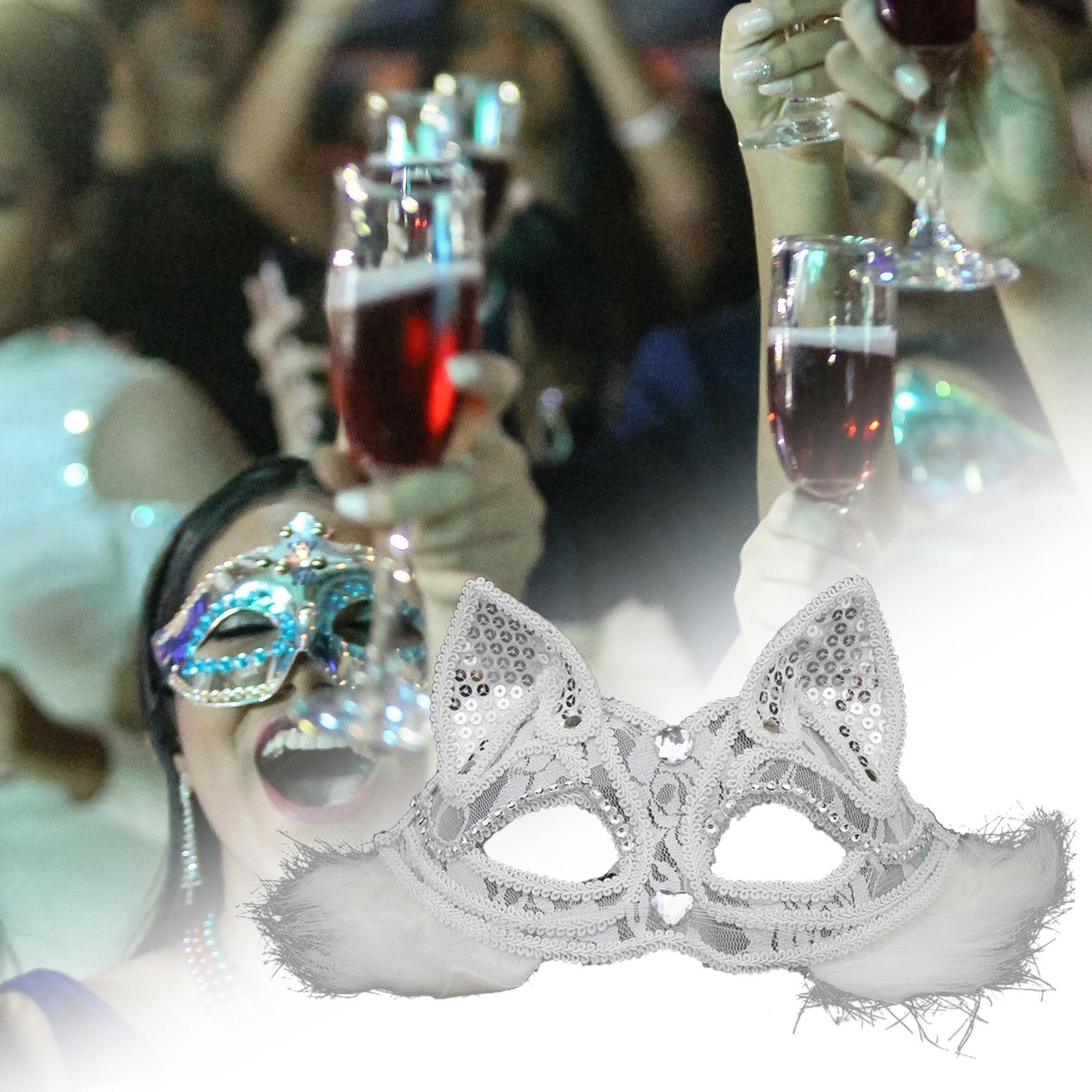 Masquerade Eye Mask Cosplay Half Face Cover Eye Shield Dress Up Costume Accessory Lace Eye Mask for Festivals Wedding Prom Carnival