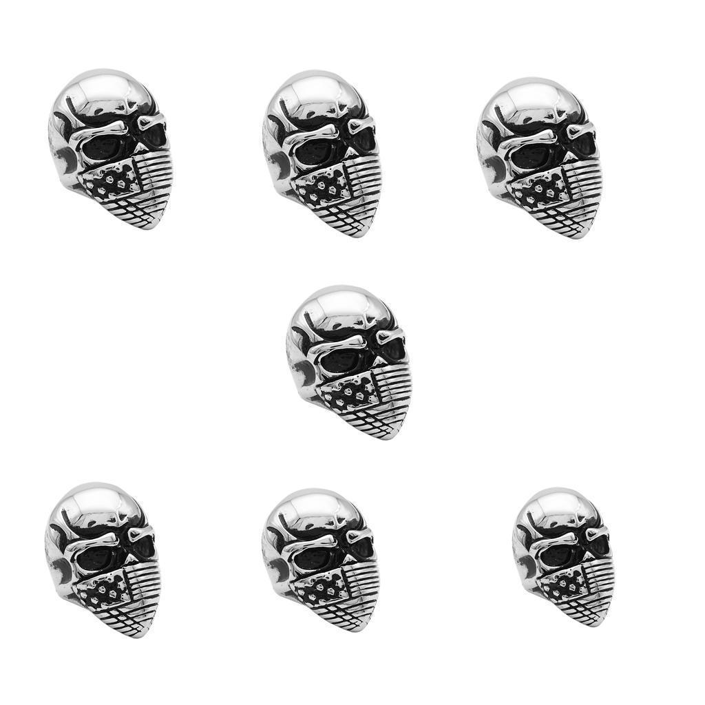 Punk Rock Sliver Evil  Skull Head Finger  American Flag