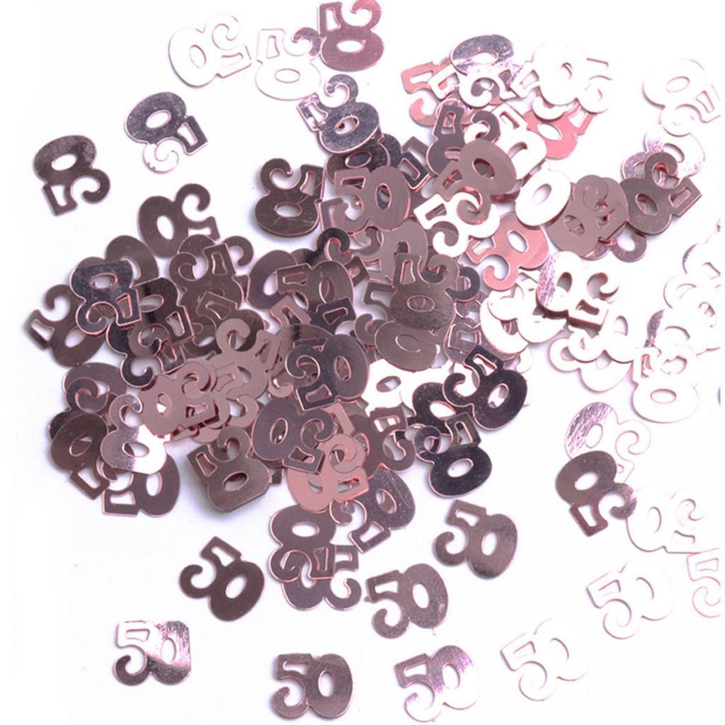 Digital 50 Party Confetti Sprinkles 50th Birthday Rose Gold, Black Gold