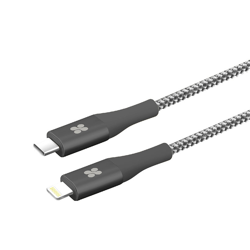 Cáp Chuyển Đổi Promate UniLink-LTC Type C Sang Apple Lightning 1.2m - Xám - Hàng Chính Hãng