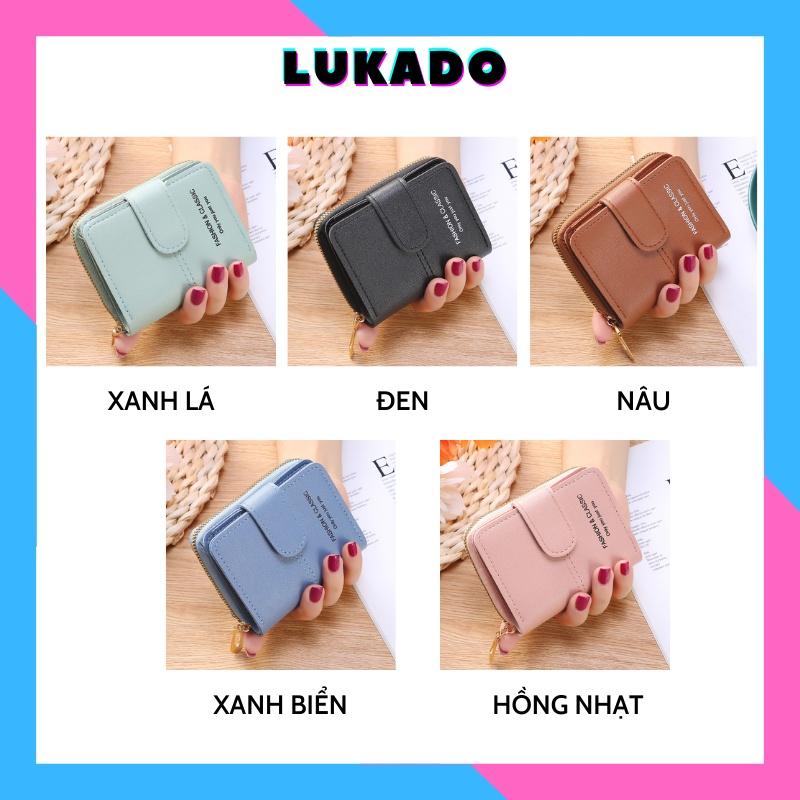 Ví nữ cầm tay mini nhỏ gọn bỏ túi cute đựng tiền nhiều ngăn thời trang Hàn Quốc đẹp cao cấp giá rẻ LUKADO VN32