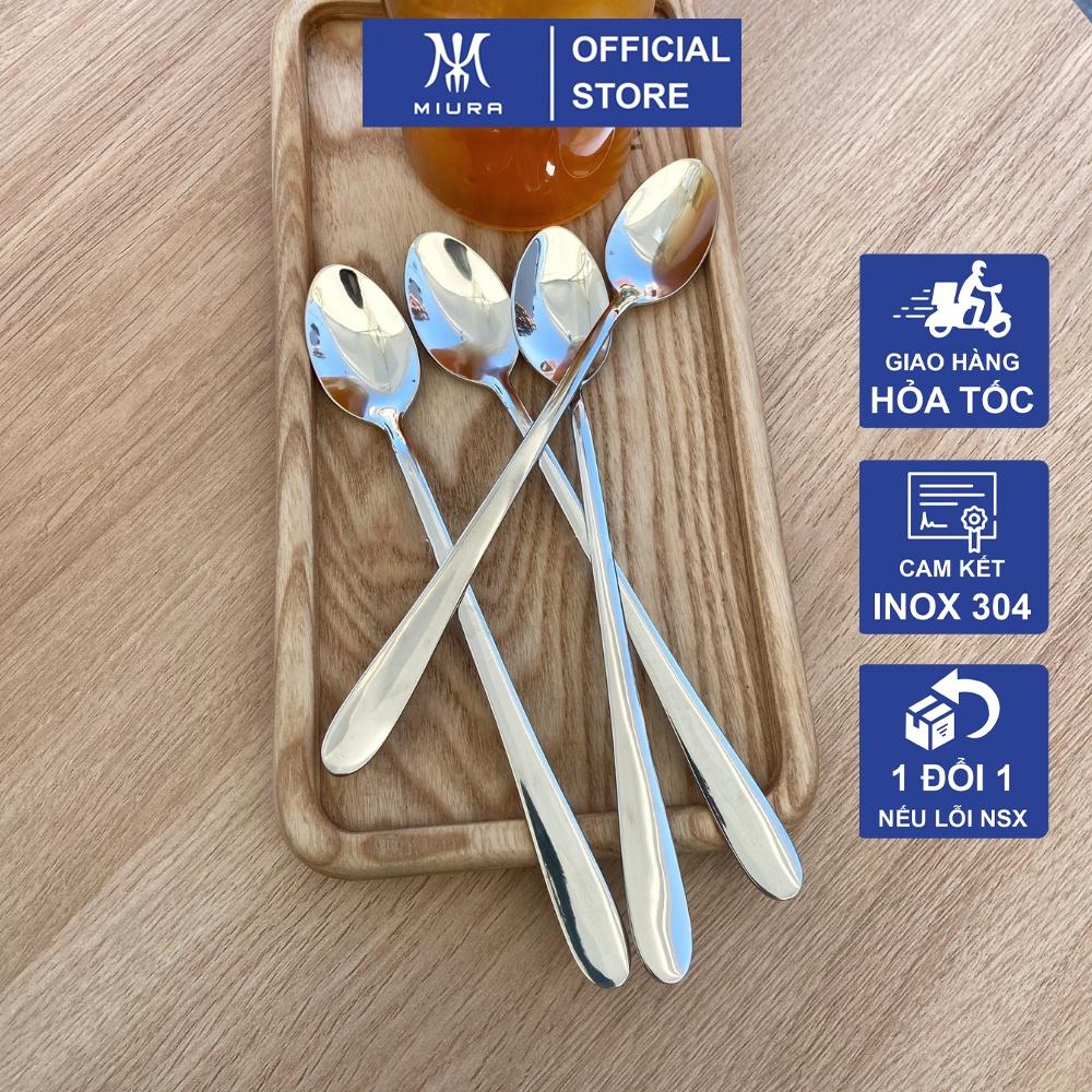 Thìa Miura Daily inox 18/0 cao cấp, thìa cán dài cocktail, sinh tố