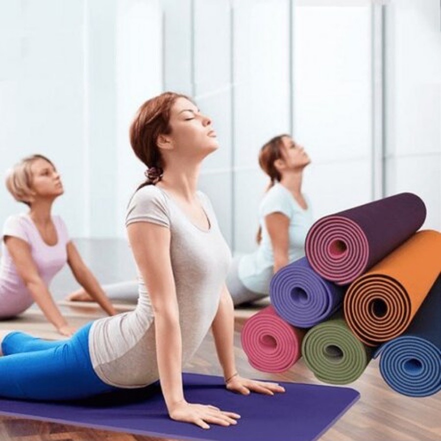 Thảm tập yoga .thảm tập gym ,dày 5mm chống trượt cao cấp lót thể dục tại nhà hay mang theo để tập