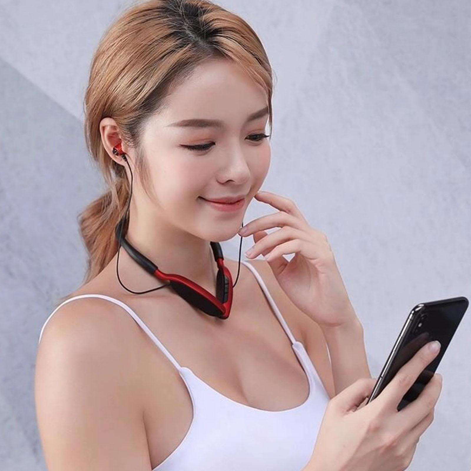 Bluetooth Headphones, V5.0 Wireless Neckband Headphones for Online Teaching, Headset Noise Cancelling with Mic