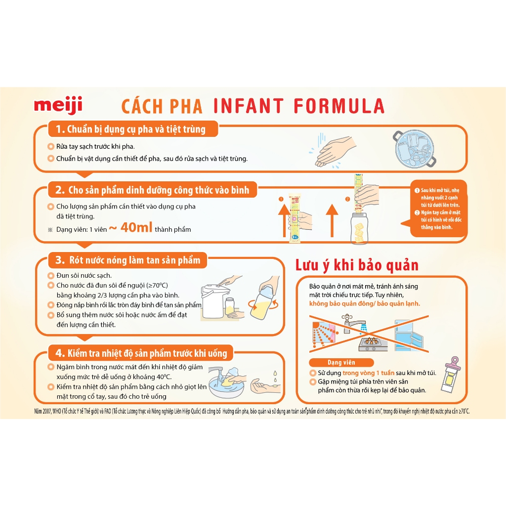 Sản phẩm dinh dưỡng Meiji Infant Formula EZcube- Nhập khẩu chính hãng (540g)