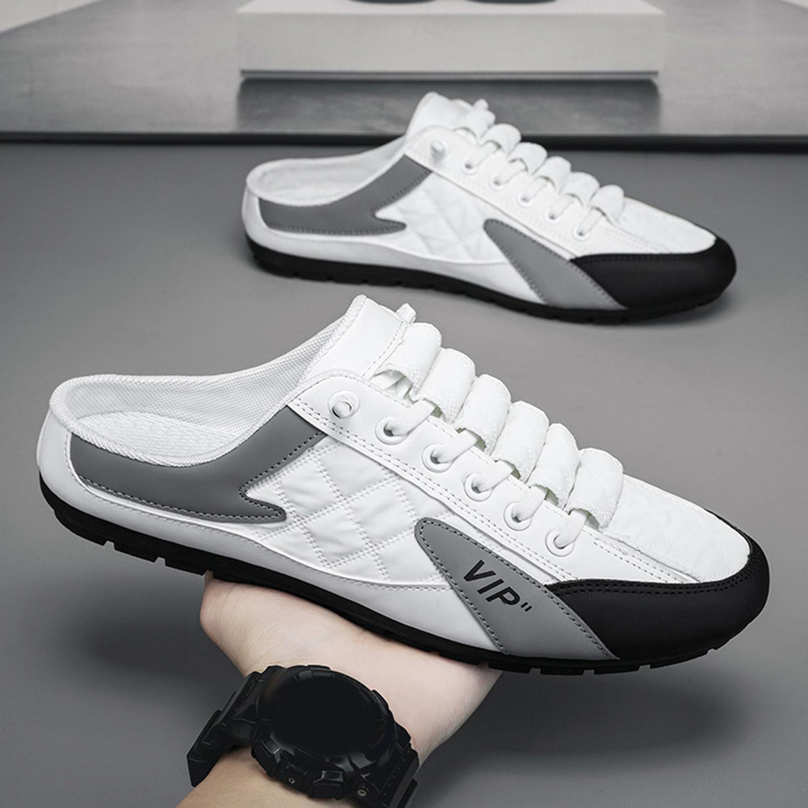 Men Slip on Mule Sneakers Slippers Low Top Work Casual Sports Shoes Loafers