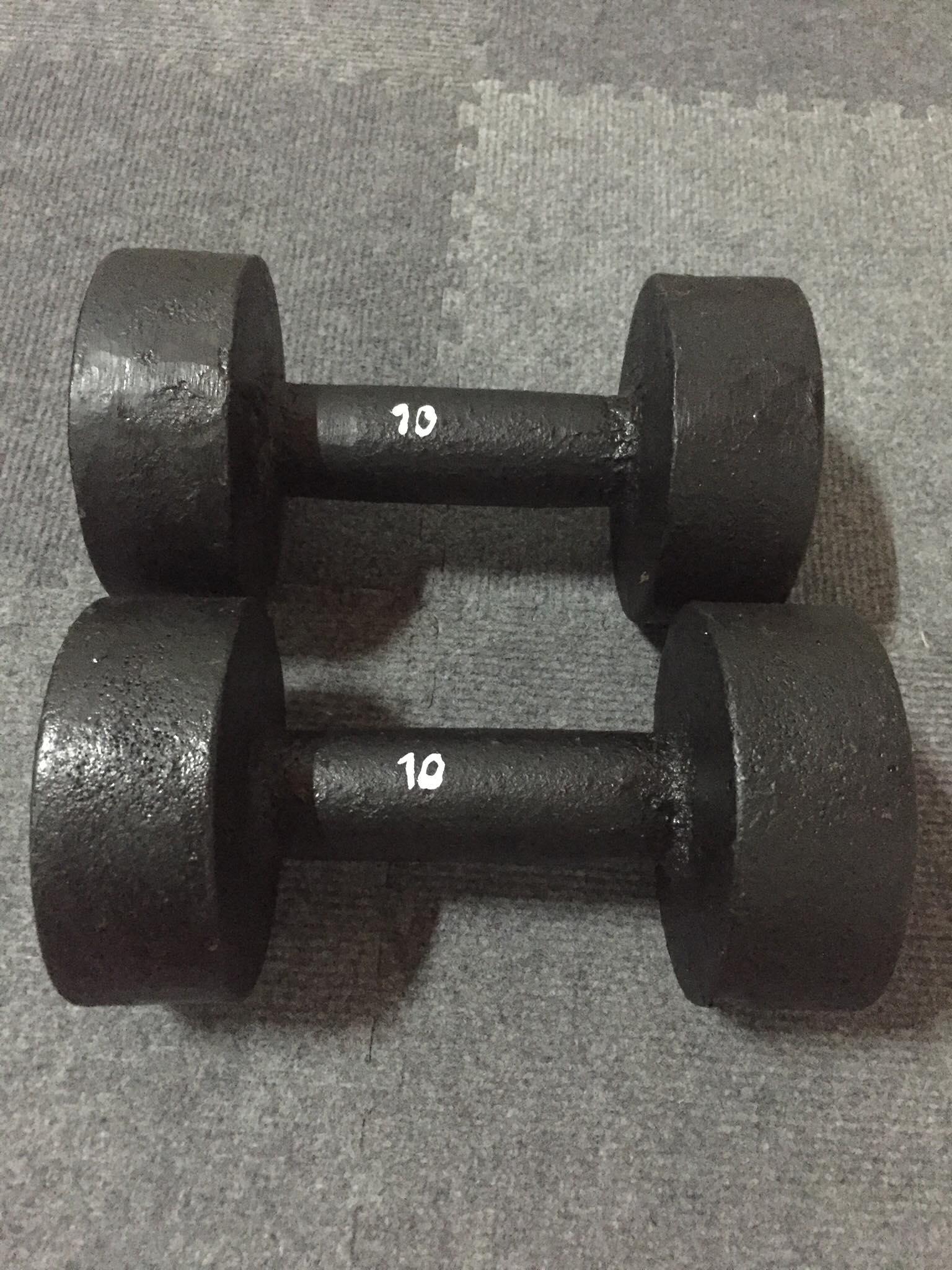 Cặp Tạ Tay Gang Đúc Nguyên Khối 10kg . Hàng Xuất Dư Mới. Tặng Găng Tay 150K