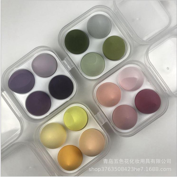 Hộp 4 bông mút trang điểm tông màu Pastel xinh xắn A5 - Sammi Beauty