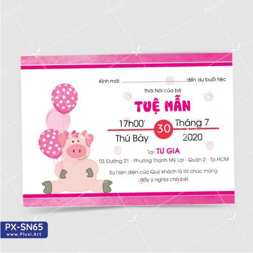 Thiệp thôi nôi – sinh nhật theo yêu cầu Pluxi