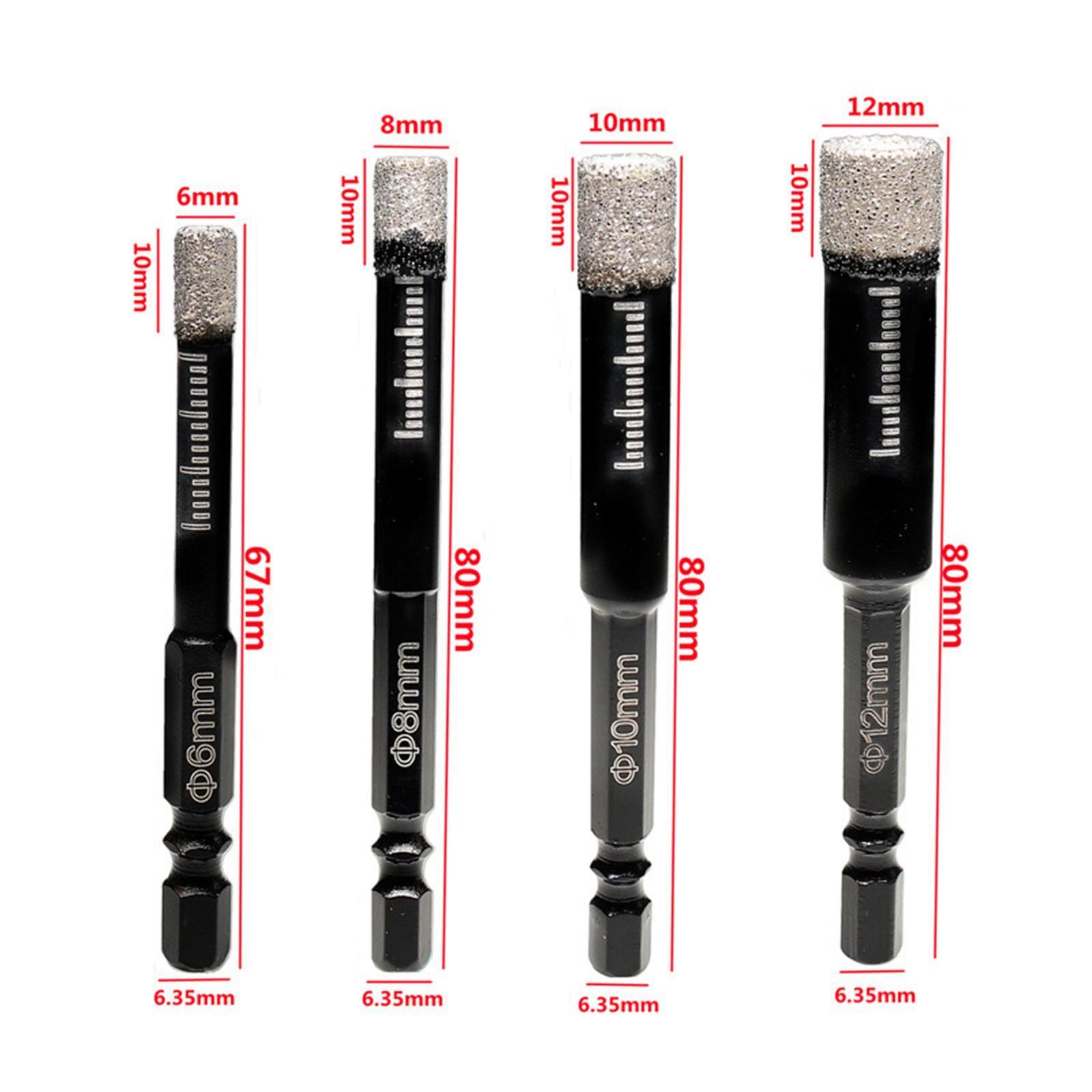 Brazed Diamond Drill Bits, Wet or Dry Drill Bit Diamond for Glass Porcelain