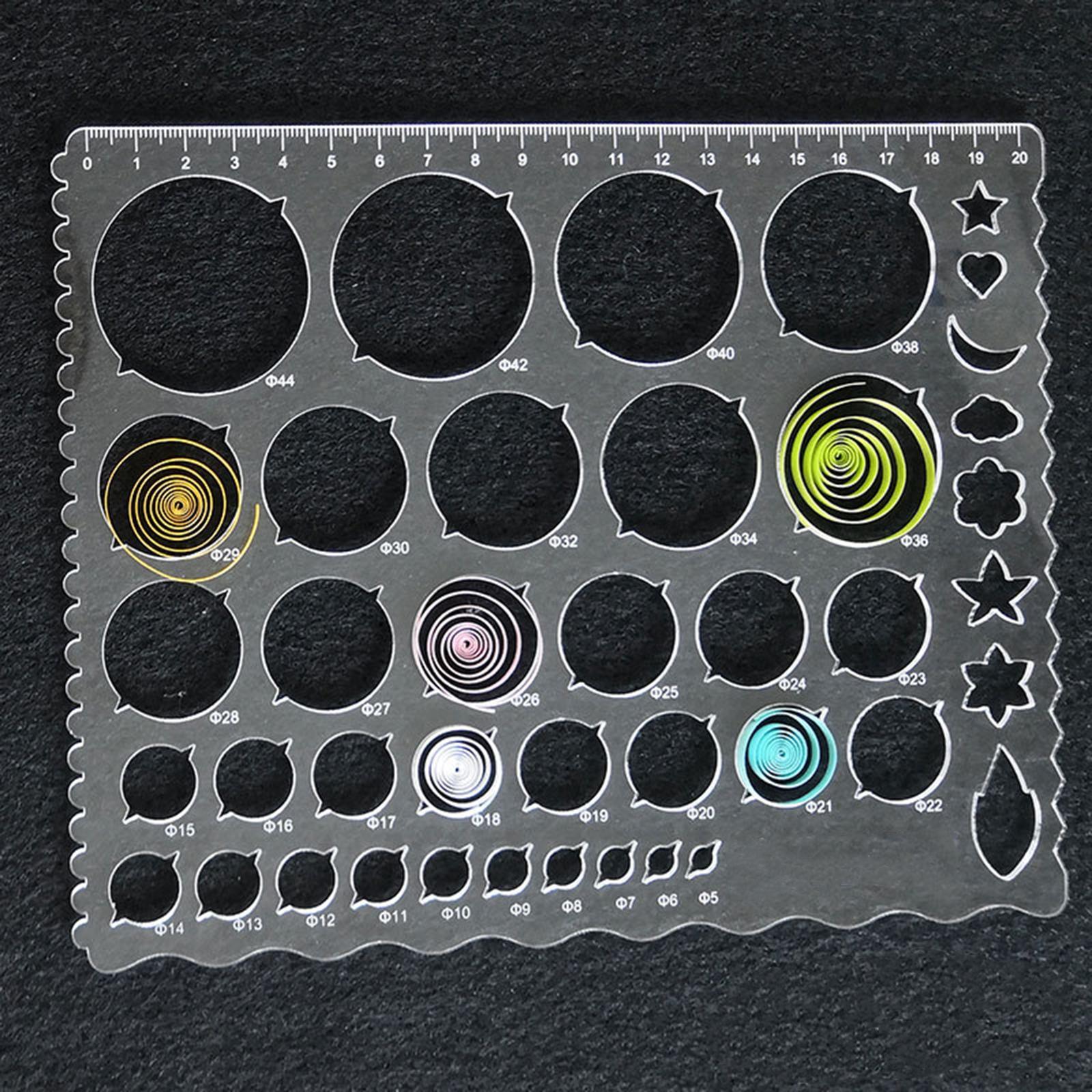 Paper Quilling Tool Stencil Circle Template Acrylic Ruler for Origami Craft