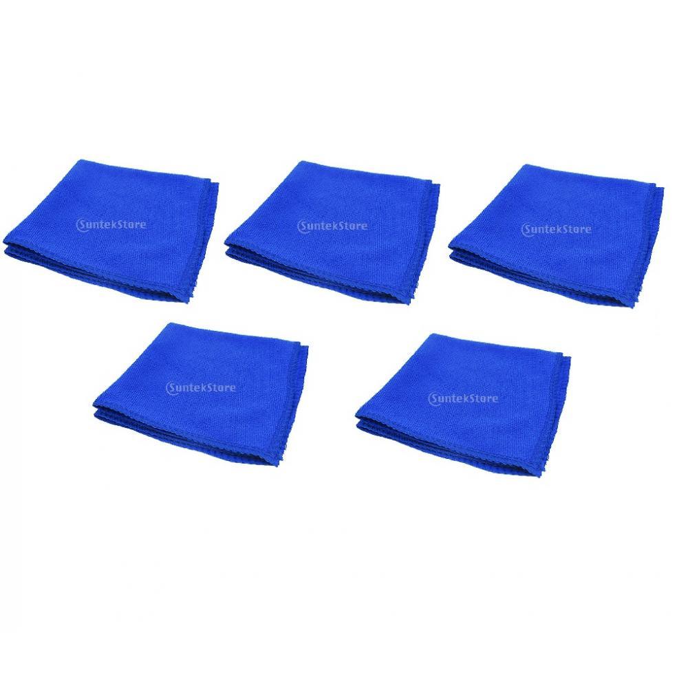 5PCS Blue Car Cleaning Towel Microfiber Auto Detailing Towel