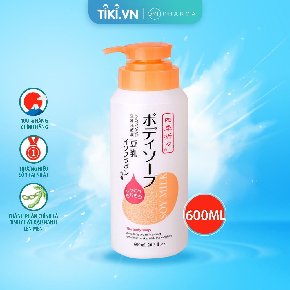 SỮA TẮM SHIKIORIORI SOY MILK BODY SOAP TINH CHẤT ĐẬU NÀNH NHẬT BẢN (CHAI 600ML)