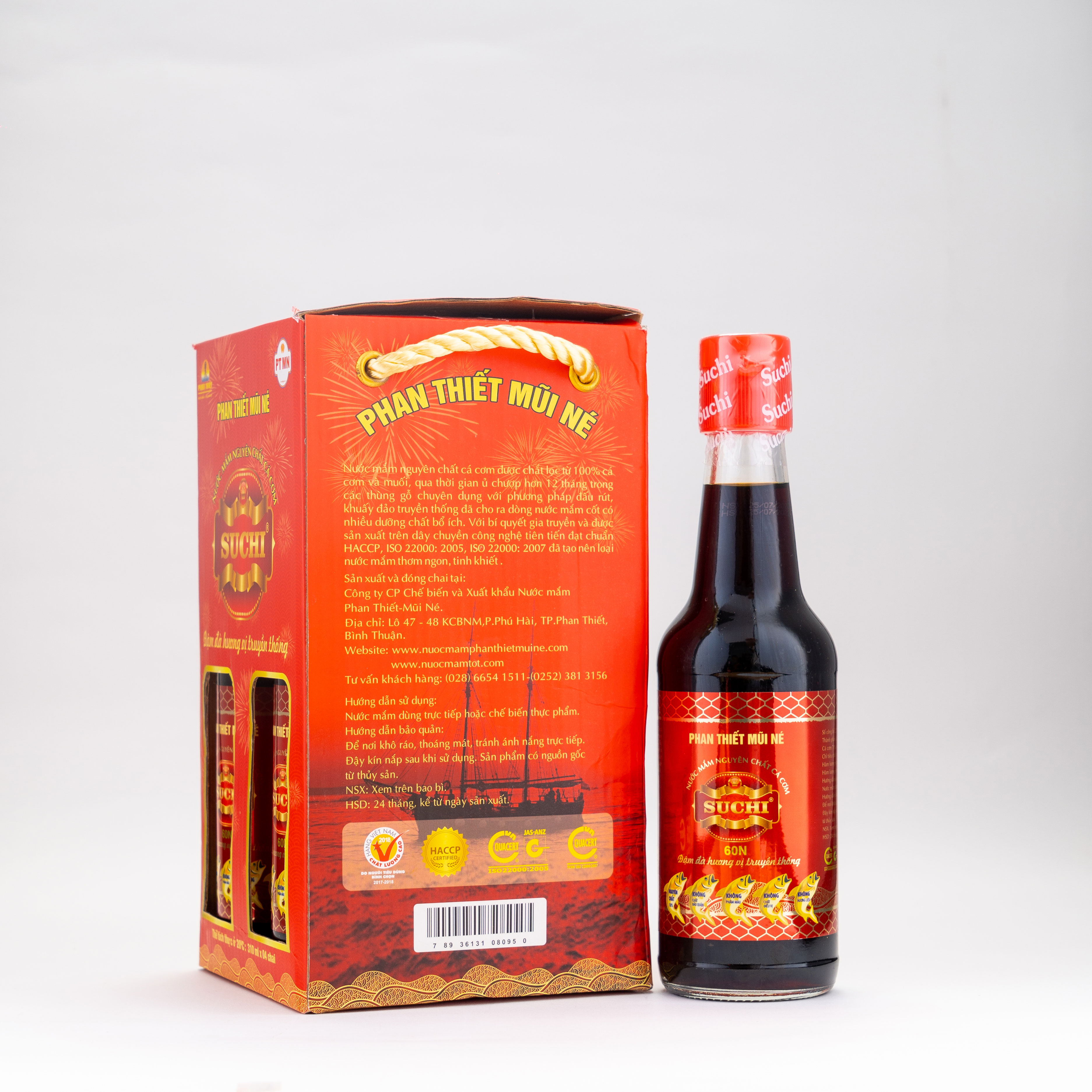 Nước Mắm Cá Cơm Truyền Thống có US FDA Xuất Khẩu Suchi 60N 310ml X 4 CHAI