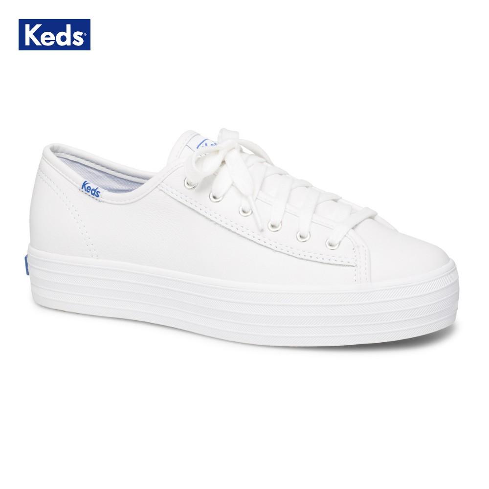Giày Thể Thao Nữ , KEDS Triple Kick Leather White KD057310