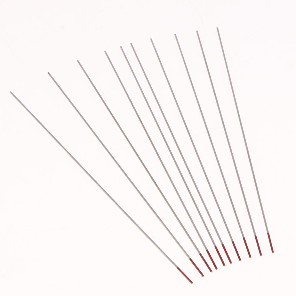 10 Pieces WT20 1/25 x5.9inchh 2% Thoriated Red Tungsten Electrodes Welding Tig Rods