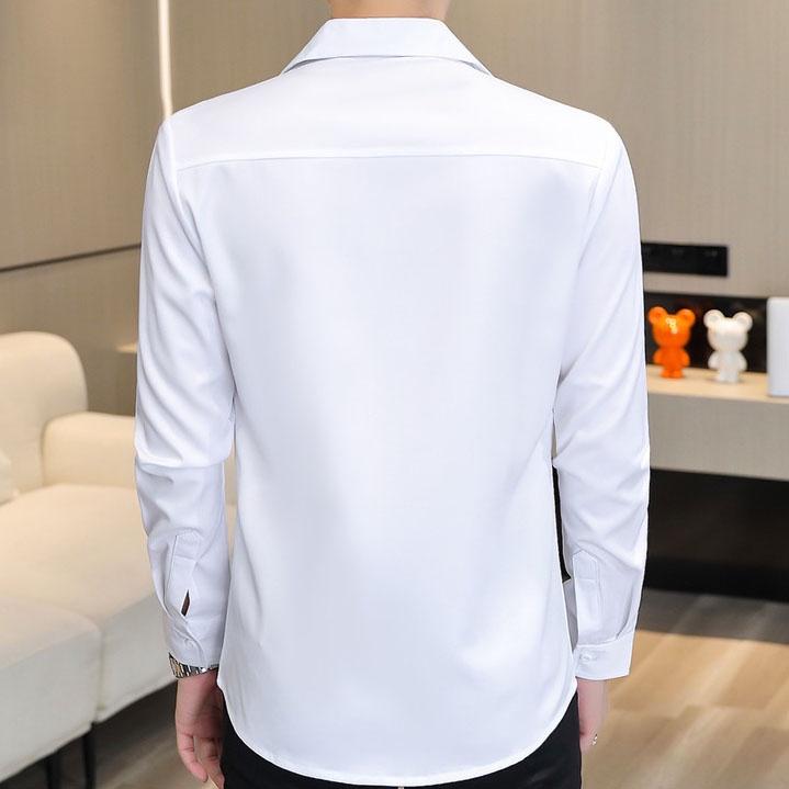 áo sơ mi nam cổ vest thêu cực chất, áo thiết kế cao cấp phong cách hàn quốc sang cảnh mà tinh tế, năng động - N53