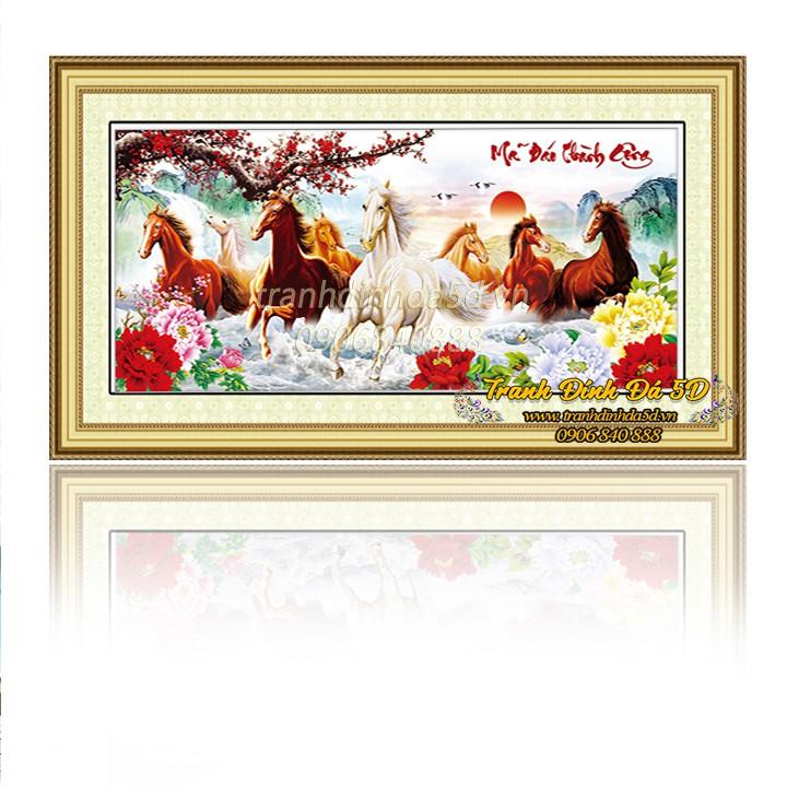 TRANH ĐÍNH ĐÁ NGỰA 200X95CM
