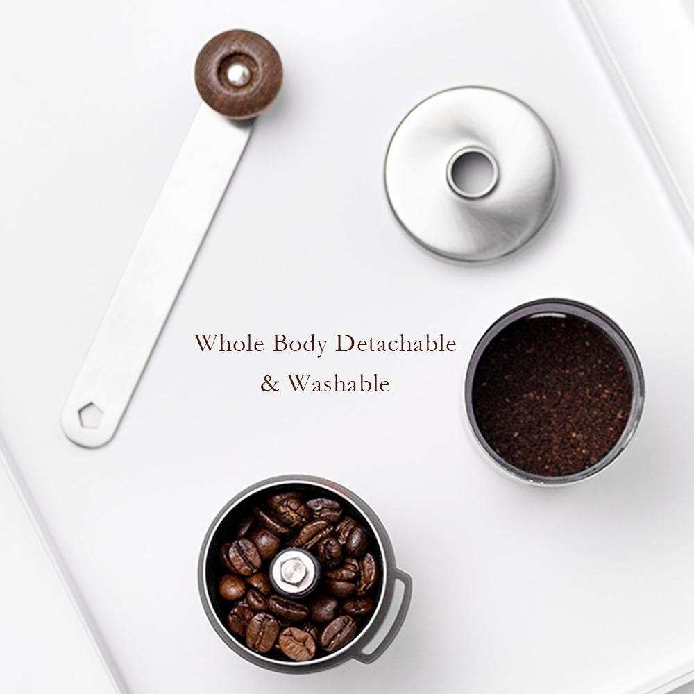 Máy xay cà phê bằng tay thân máy bằng thép không gỉ 0,8mm và giá đỡ bằng gỗ lâu dài để vận hành thoải mái