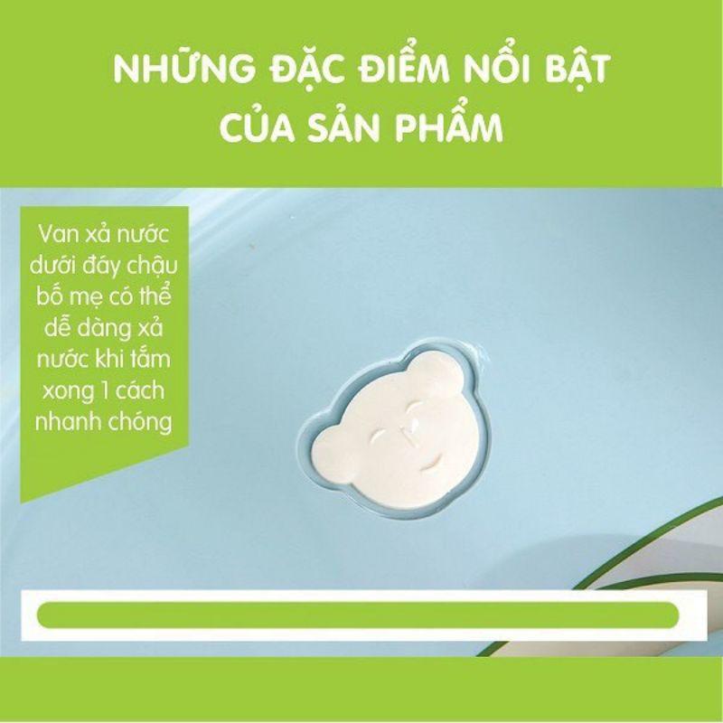 Chậu Tắm Ếch Kèm Tựa Cho Bé Có Van Thoát Nước Kích Thước 85x50cm