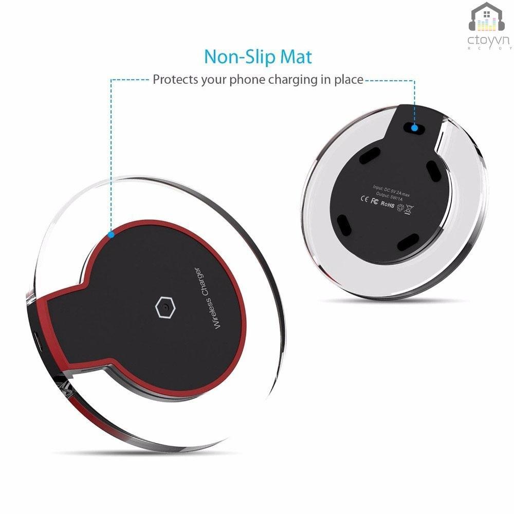 Đế sạc nhanh không dây siêu mỏng QI cho điện thoại iOS