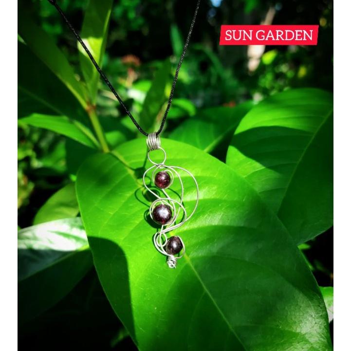 Vòng cổ thạch lựu hồng handmade