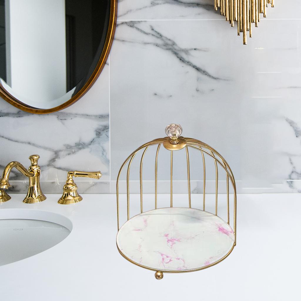 Cosmetics Rack Organizer Holder Dresser Bathroom Makeup Shelf 1-Tier Blue