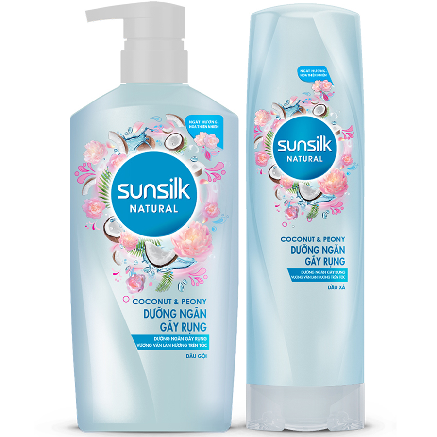 Combo Dầu Gội 650gr + Dầu Xả 320gr Sunsilk Natural Dưỡng Ngăn Gãy Rụng