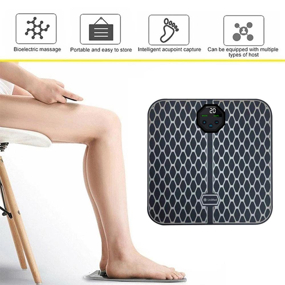 Electric Foot Massager Mat Portable Foldable Foot Massage Pad 10 Modes 20 Levels Intensity with LCD Screen
