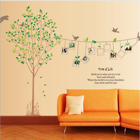 Decal trang trí tường - Cây Lá mỏng kèm dây khung hình xinh xinh