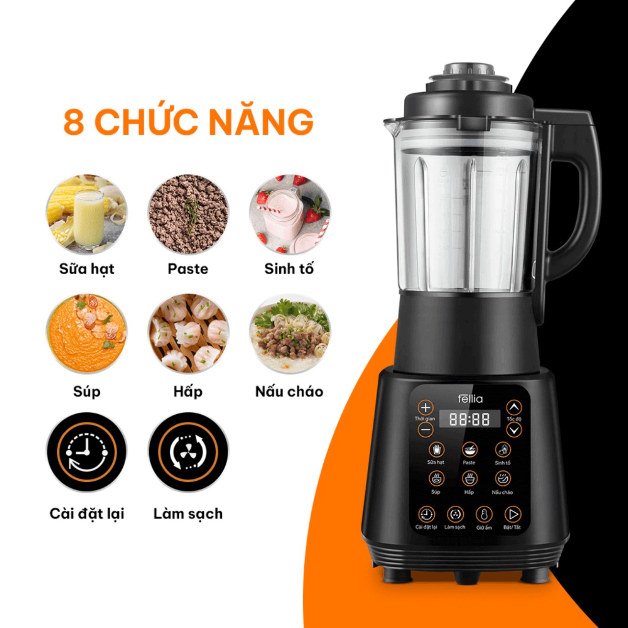 COMBO Máy làm sữa hạt đa năng Fellia B236+Máy Xay Thịt Fellia M256 - Bảo hành 24 tháng-Hàng Chính Hãng