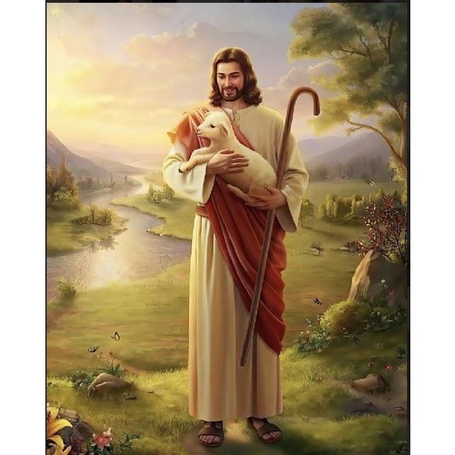 60x90cm Tranh công giáo ,tranh tráng gương cao cấp hiện đại, chống nước, không cong vênh