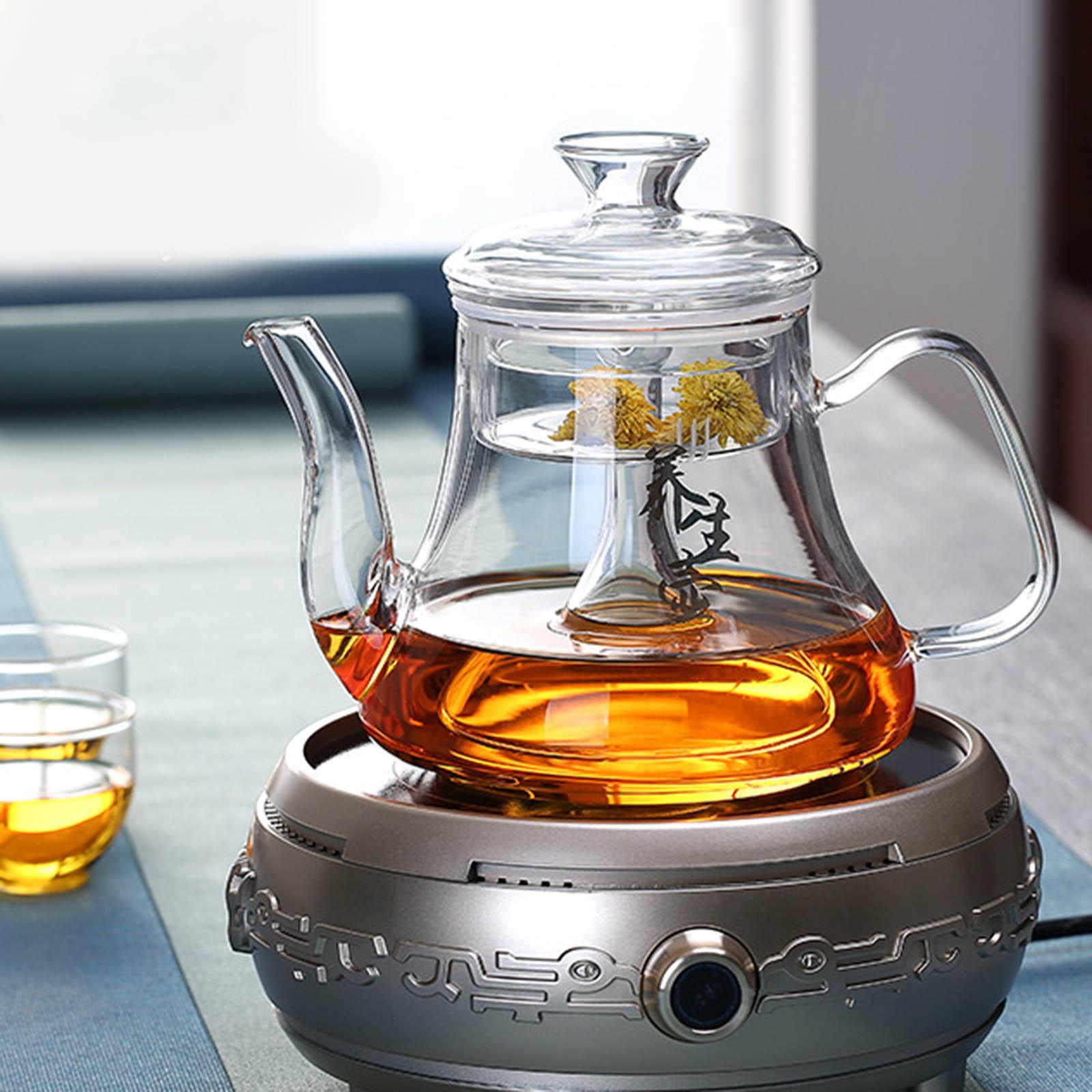 Glass Tea Pot with Removable Loose Tea Infuser Clear Handle