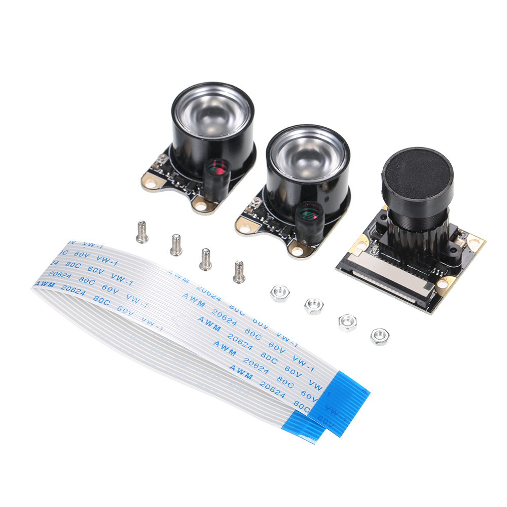 Máy ảnh hồng ngoại nhìn đêm có thể điều chỉnh Tiêu điểm Ánh sáng lấp đầy cho Raspberry Pi 3B