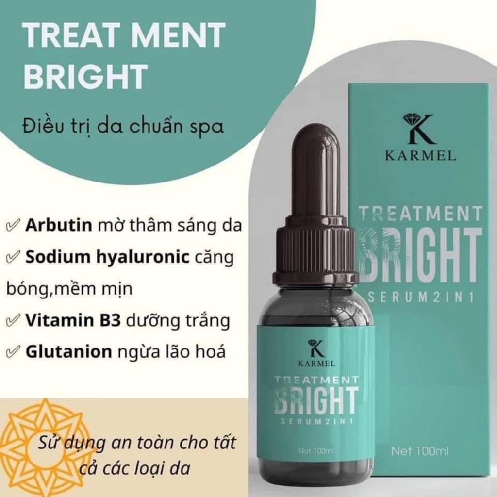 Serum giảm thâm và căng bóng da KARMEL TREATMENT BRIGHT 10ml-50ml ( mẫu mới )