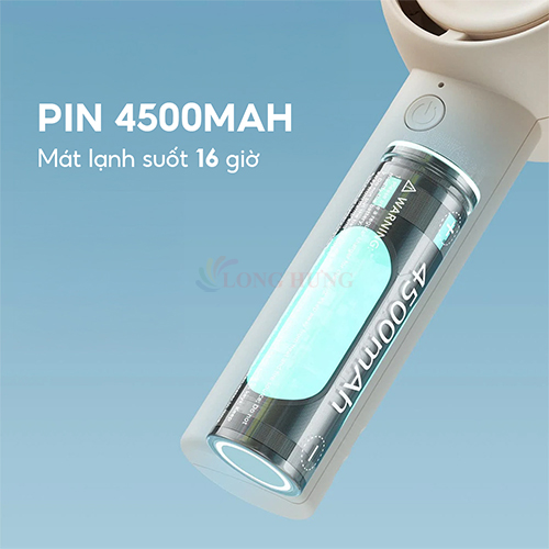 Quạt mini tích điện cầm tay Jisulife 2 in 1 Handheld Fan Life5 FA42-1 4500mAh - Hàng chính hãng