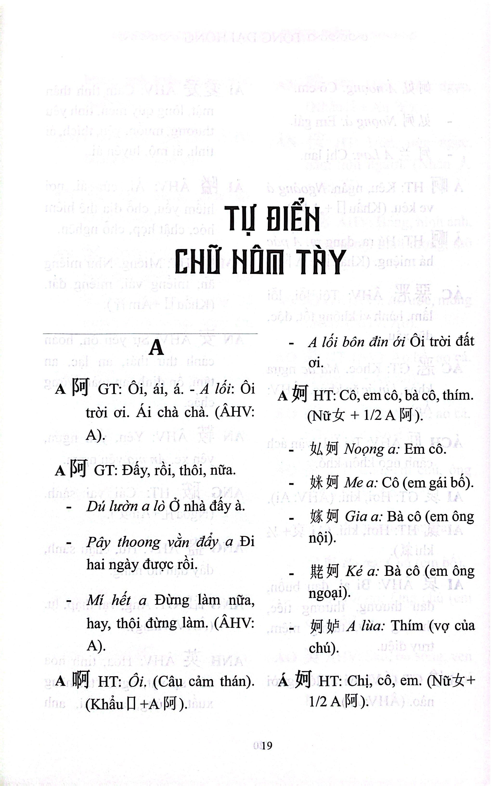 Sách - Tự Điển Chữ Nôm Tày