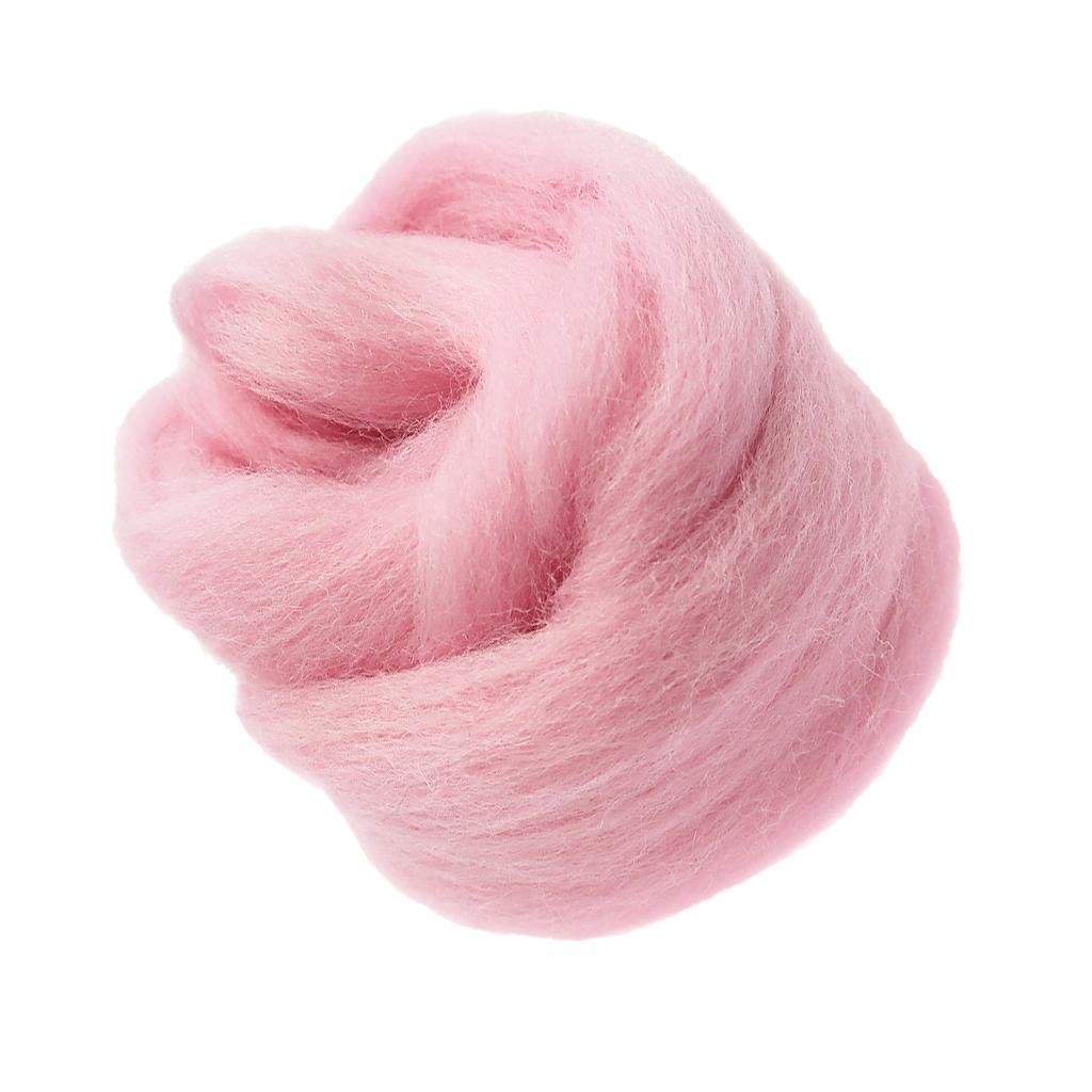 3-5pack Handmade 10g Wool Roving Fibre For Needle Felting Materials Pink 1